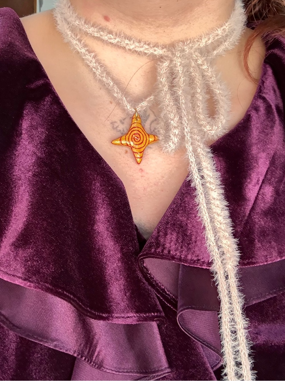 Handcrafted Spiral Star Pendant Necklace